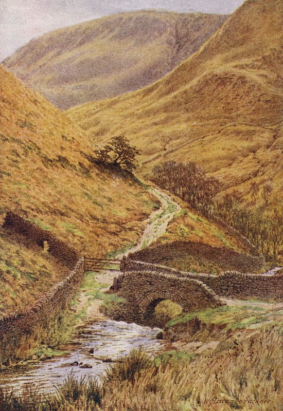 Vanha silta Jaakobin tikkaiden juurella (väri litho) tekijältä William Biscombe Gardner