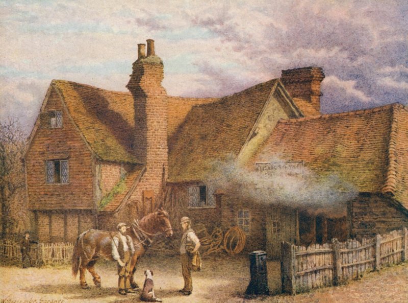 The Old Smithy, Shoreham (värilitro) tekijältä William Biscombe Gardner