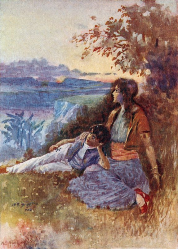 Kuvitus Vathek, Arabian Tale, William Beckford (väri litho) tekijältä William Bradshaw Handforth
