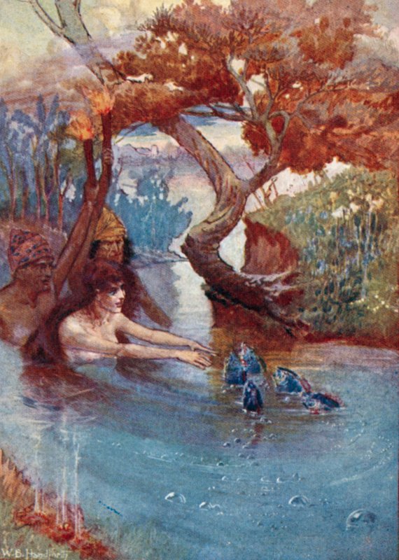 Kuvitus Vathek, Arabian Tale, William Beckford (väri litho) tekijältä William Bradshaw Handforth