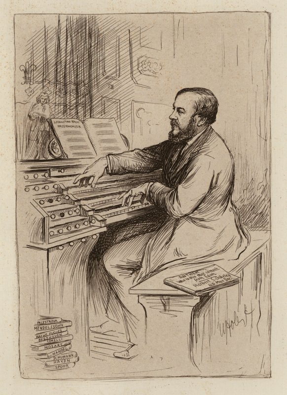 Sir Herbert Oakeley, musiikin professori (kaiverrus) tekijältä William Brassey (after) Hole