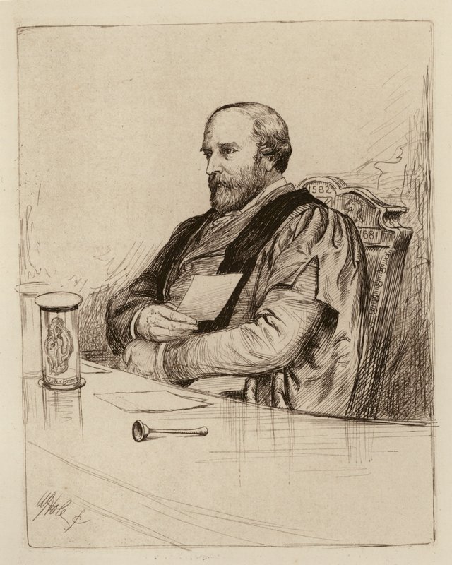 Thomas Grainger Stewart, fysiikan käytännön professori (kaiverrus) (kaiverrus) tekijältä William Brassey (after) Hole