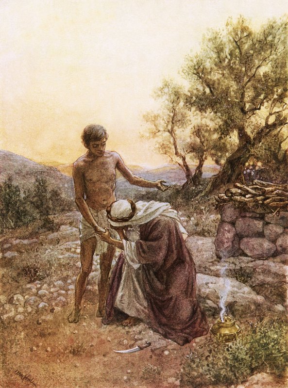 Abraham ja Iisak Morian vuorella tekijältä William Brassey Hole