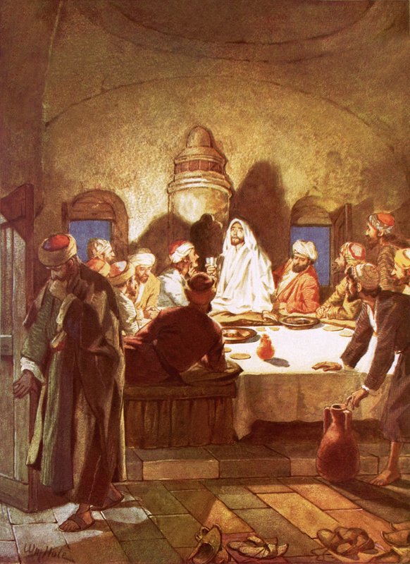 Jeesus mursi leivän ja antoi opetuslapsilleen maljan tekijältä William Brassey Hole