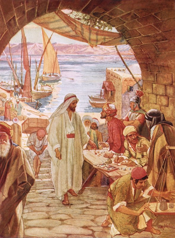 Jeesus käski publikaani Matteusta seuraamaan häntä tekijältä William Brassey Hole