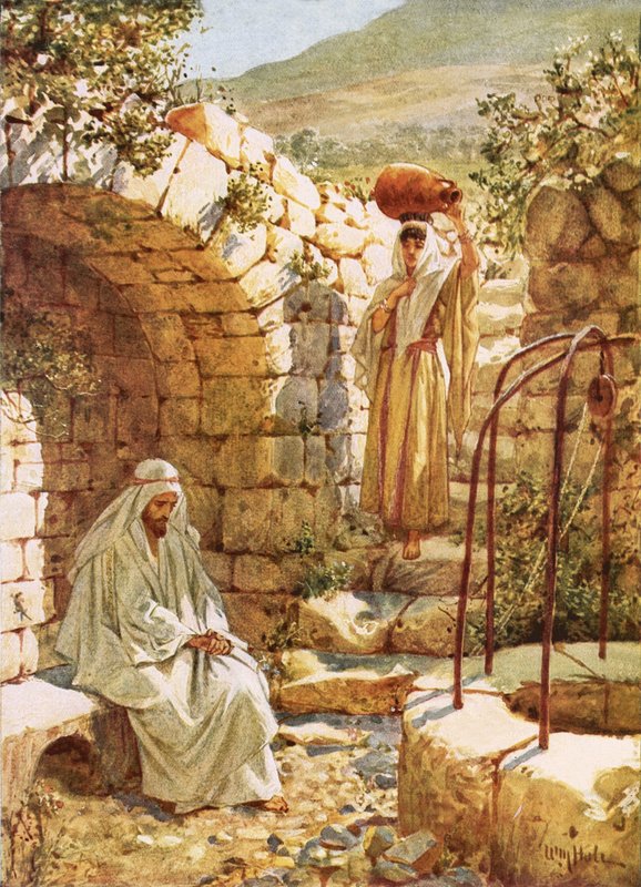 Jeesus lepää Jaakobin kaivolla tekijältä William Brassey Hole