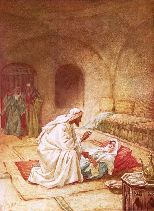 Jeesus herätti henkiin Jairuksen tyttären tekijältä William Brassey Hole