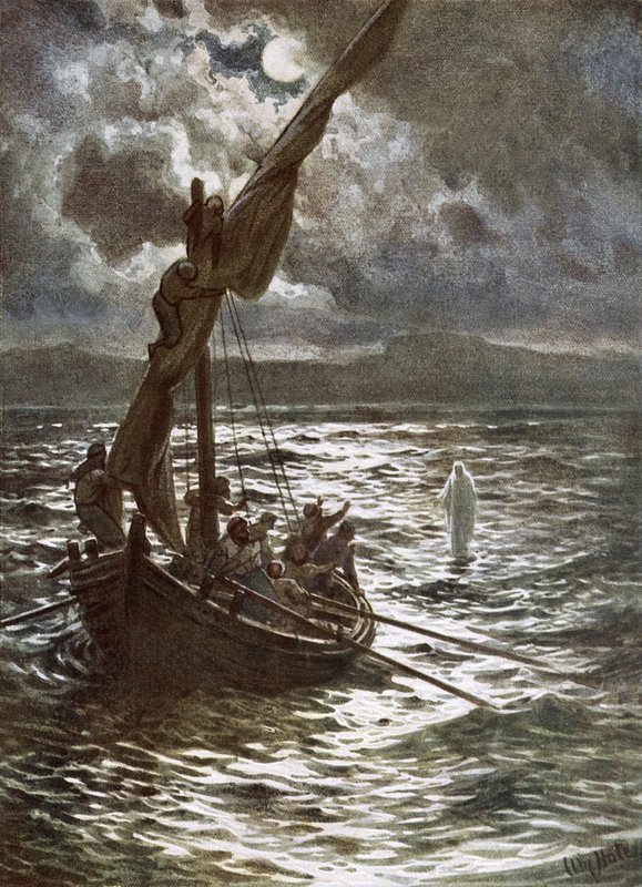 Jeesus kävelee merellä tekijältä William Brassey Hole