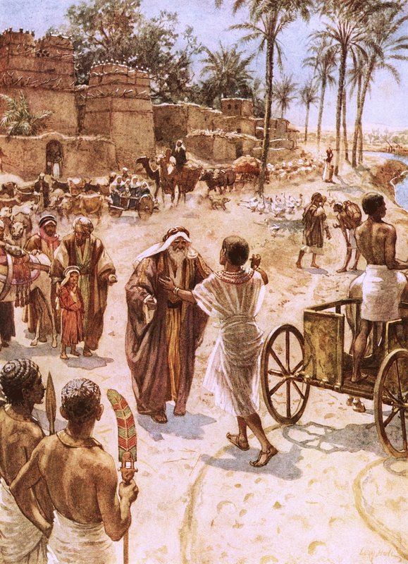 Jaakobin ja Joosefin tapaaminen Egyptissä tekijältä William Brassey Hole
