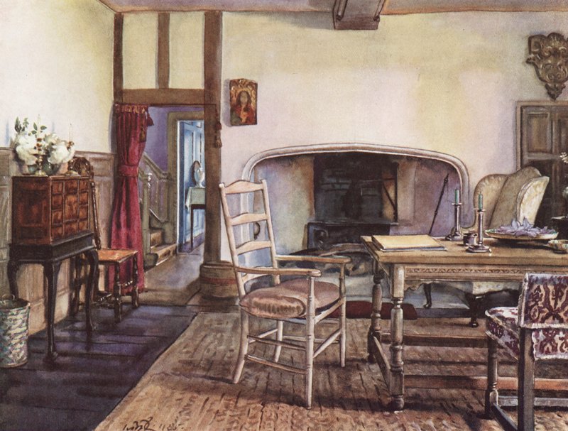 Sisustus: Valkoinen sali (värilitografia) tekijältä William Bruce Ellis Ranken