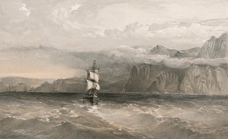 Cape Aiya, katsoen pohjoiseen kohti Balaklavaa tekijältä William Crimea Simpson