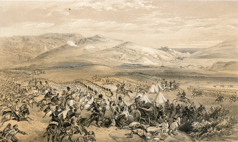 Raskaan ratsuväen prikaatin johto, 25. lokakuuta 1854 tekijältä William Crimea Simpson
