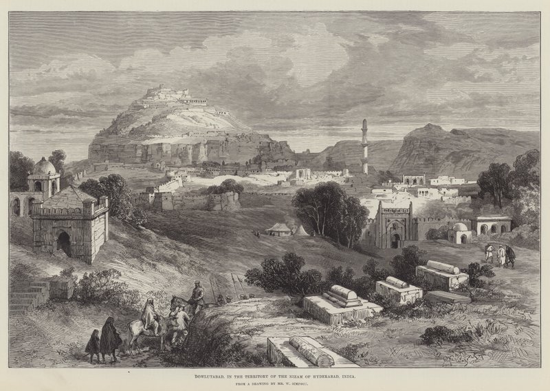 Dowlutabad, Hyderabadin Nizamin alueella Intiassa tekijältä William Crimea Simpson