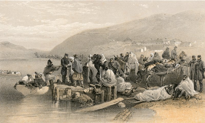 Sairaiden maihinnousu Balaklavassa tekijältä William Crimea Simpson