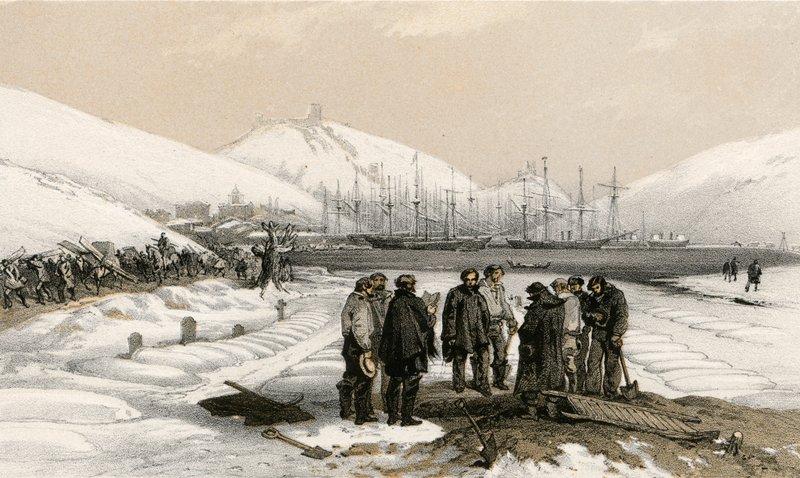 Haudat sataman kärjessä Balaklavassa tekijältä William Crimea Simpson
