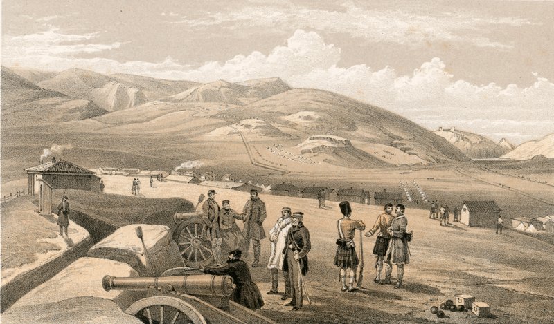 Highland Brigade Camp, katsoen etelään tekijältä William Crimea Simpson