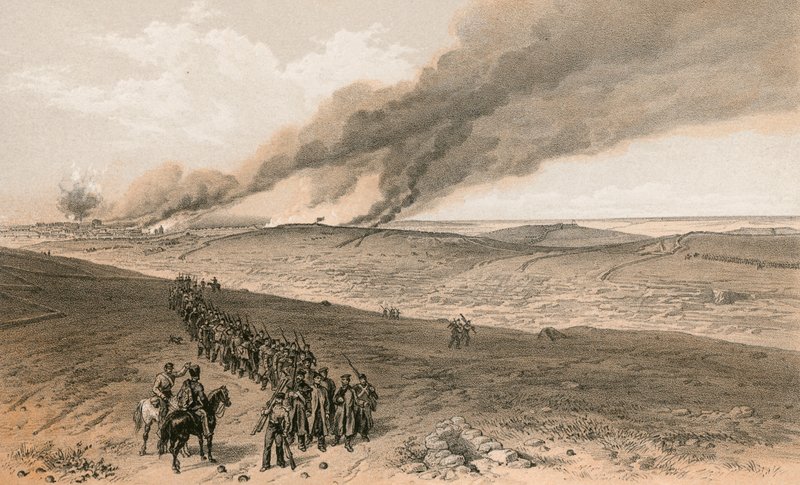 Redan ja edistyneet Britannian oikeanpuoleisen hyökkäyksen juoksuhaudot tekijältä William Crimea Simpson