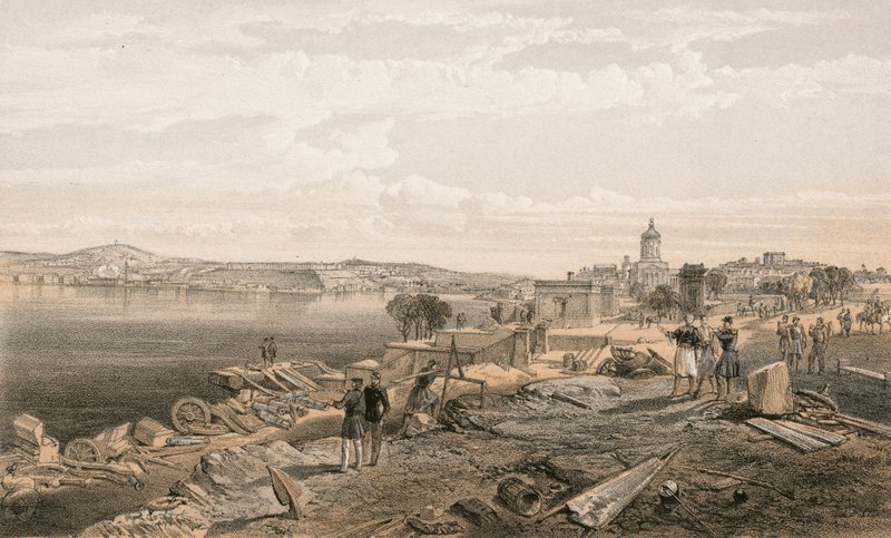 Sebastopol Fort Nicholasin takaa katsoen etelään tekijältä William Crimea Simpson
