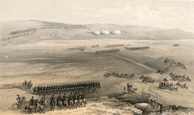 Bulganakin kukkulan ratsuväen taistelu - ensimmäinen tykki, 19. syyskuuta 1854 tekijältä William Crimea Simpson