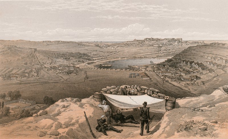 Sebastopolin kaupungin patterit tai sisälinnoitukset, 23. kesäkuuta 1855 tekijältä William Crimea Simpson
