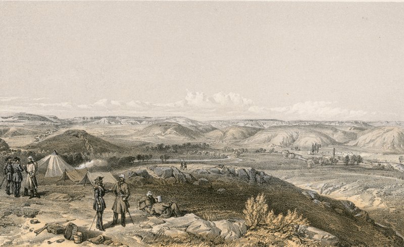 Tchernayan laakso pohjoiseen katsoen tekijältä William Crimea Simpson