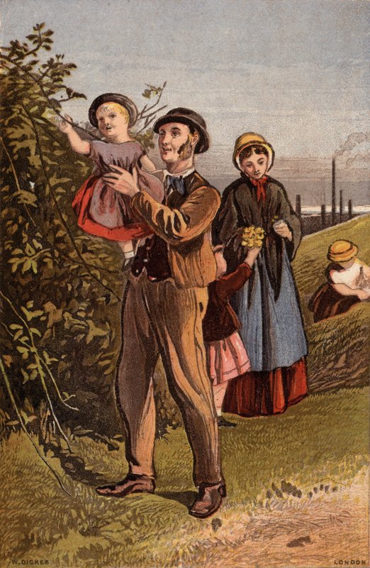 Country Walk: perhe kävelee maaseudulla (chromolitho) tekijältä William Dickes