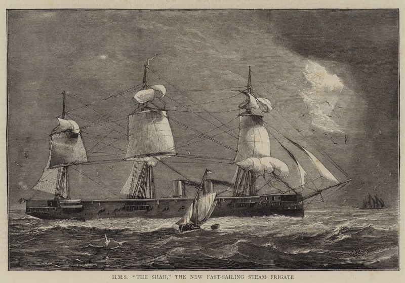 HMS The Shah, uusi nopeasti purjehtiva höyryfregatti tekijältä William Edward Atkins