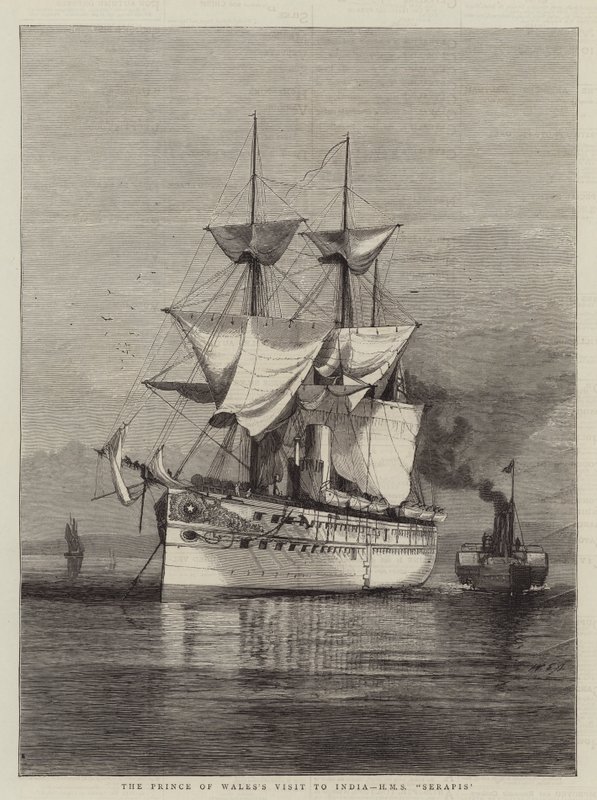 Walesin prinssin vierailu Intiaan, HMS Serapis tekijältä William Edward Atkins