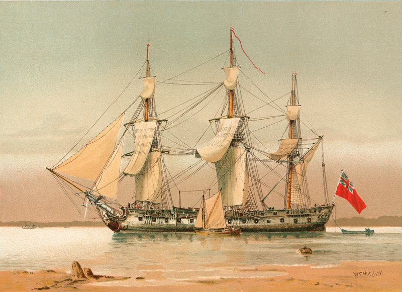 42-tykinen fregatti noin 1780 tekijältä William Frederick Mitchell