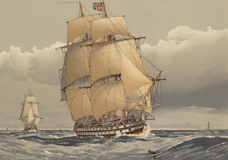 Linjan 74-tykkinen alus, noin 1794 tekijältä William Frederick Mitchell