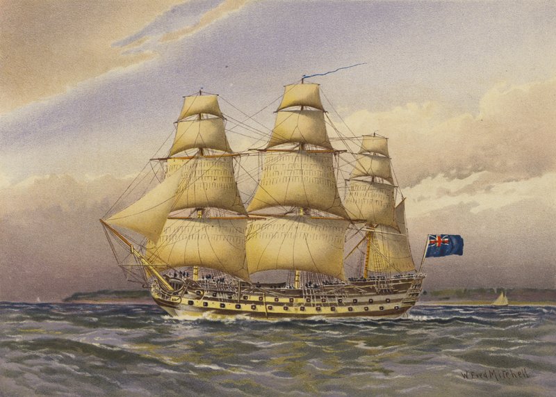 Taistelulaiva, noin 1760 tekijältä William Frederick Mitchell