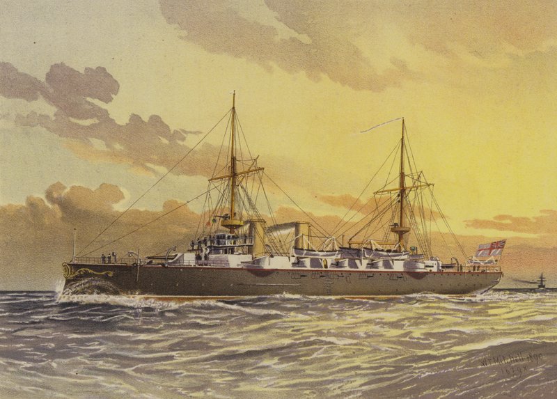 HMS Undaunted, 1. luokan cruiser - vyö tekijältä William Frederick Mitchell