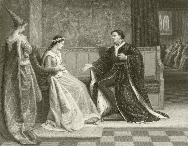 Kuningas Henrik V:n kosiminen tekijältä William Frederick Yeames