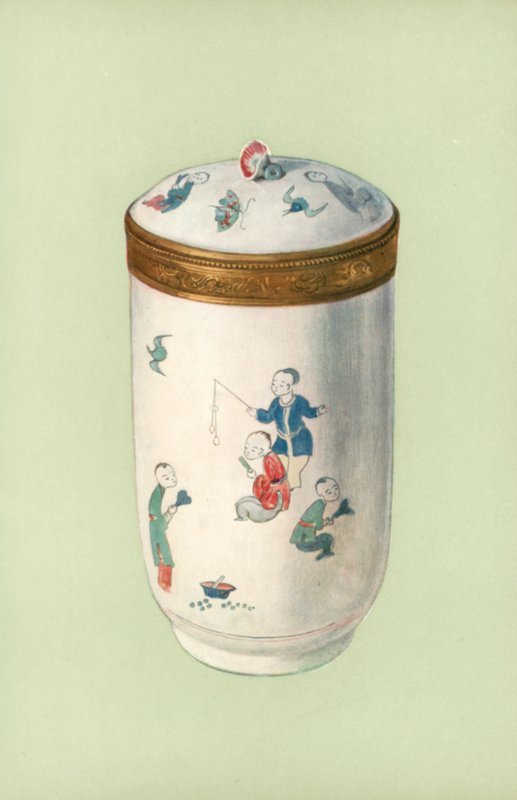 WC-kannu, Chantilly, japanilaisella designilla (väri litho) tekijältä William Gibb
