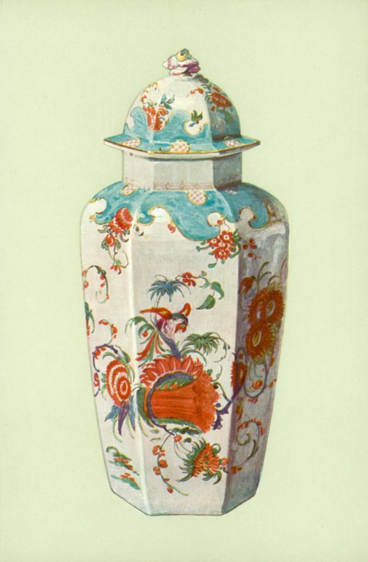 Maljakko, Worcester, japanilaisella kuviolla (väri litho) tekijältä William Gibb