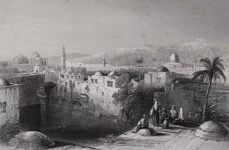 Hiskian allas, Jerusalem (kaiverrus) tekijältä William H. Bartlett