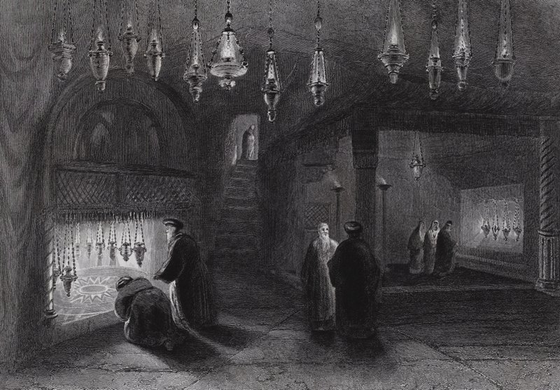 Syntymän pyhäkkö, Betlehem (kaiverrus) tekijältä William H. Bartlett