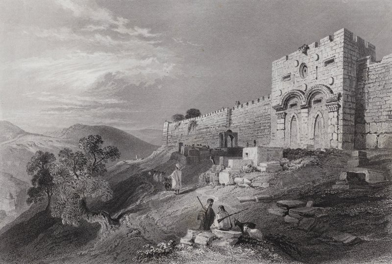 Golden Gate, Jerusalem (kaiverrus) tekijältä William H. Bartlett