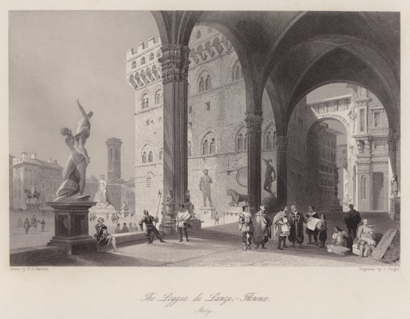 Loggia di Lanzi, Firenze, Italia (kaiverrus) tekijältä William H. Bartlett
