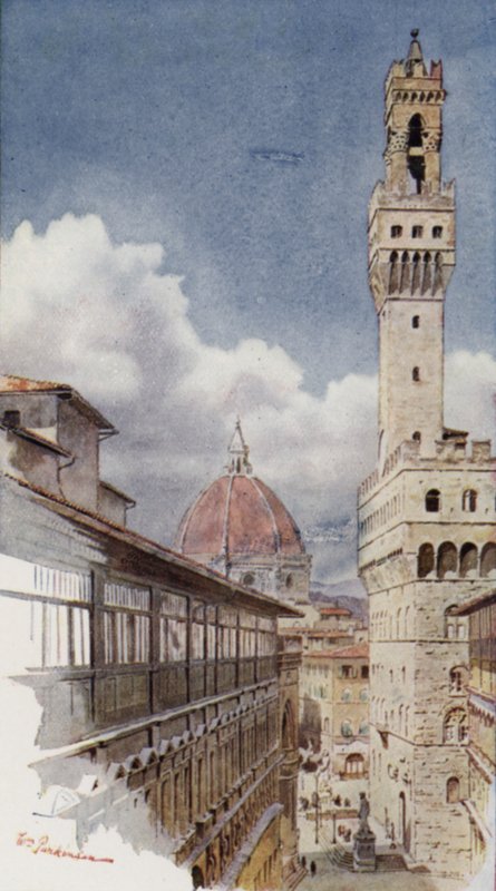 Uffizista, Firenzestä (värinen lito) tekijältä William H. Parkinson