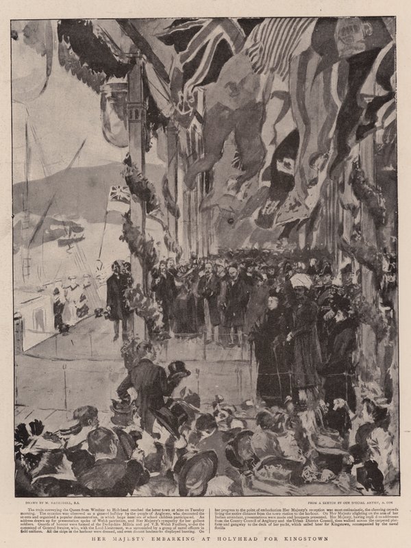 Hänen Majesteettinsa lähdössä Holyheadiin Kingstowniin tekijältä William Hatherell