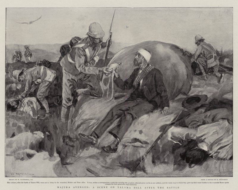 Majuba kostaa, kohtaus Talana Hillillä taistelun jälkeen tekijältä William Hatherell