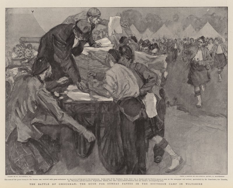 Omdurmanin taistelu, sunnuntailehtien kiire Wiltshiren eteläleirillä tekijältä William Hatherell
