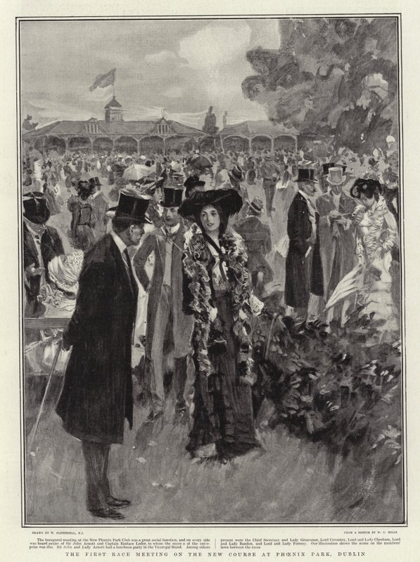 Ensimmäinen kisakokous uudella radalla Phoenix Parkissa, Dublinissa tekijältä William Hatherell