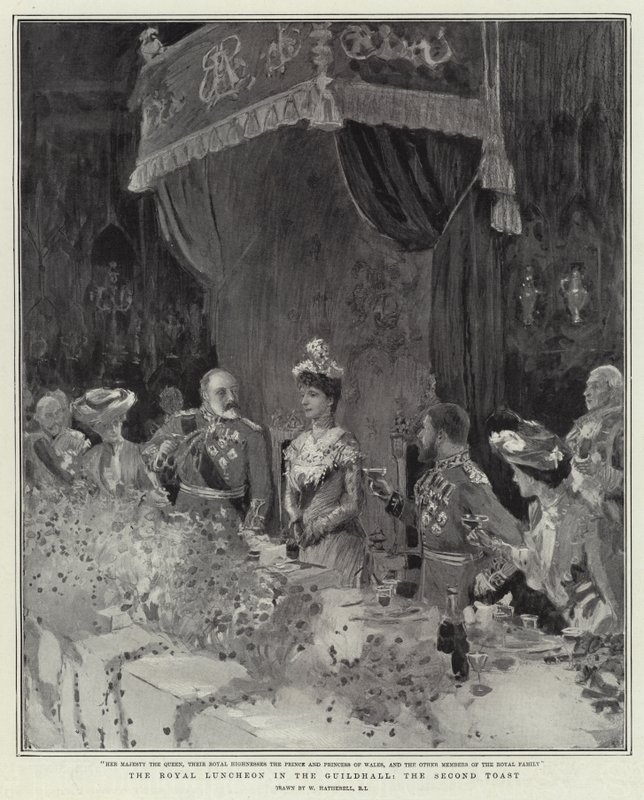 Kuninkaallinen lounas kiltasalissa, toinen malja tekijältä William Hatherell