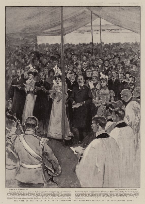Walesin prinssin vierailu Eastbournessa, paimenten palvelu maatalousnäyttelyssä tekijältä William Hatherell