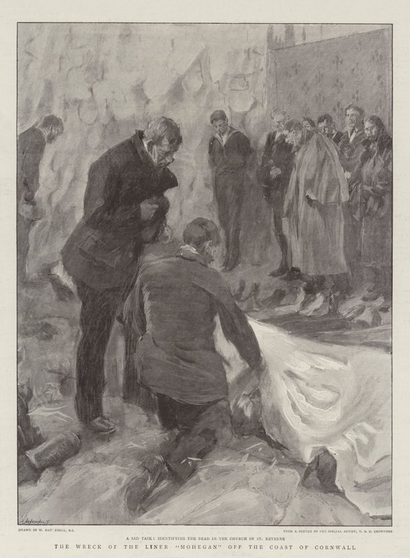 Liner Moheganin hylky Cornwallin rannikolla tekijältä William Hatherell