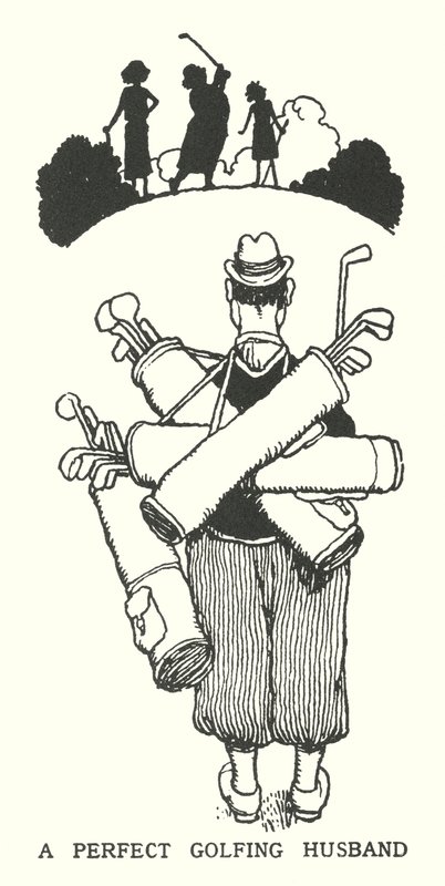 Täydellinen golfaviomies (litho) tekijältä William Heath Robinson