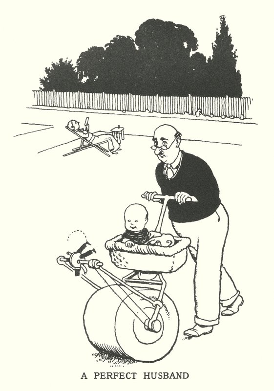 Täydellinen aviomies (litho) tekijältä William Heath Robinson