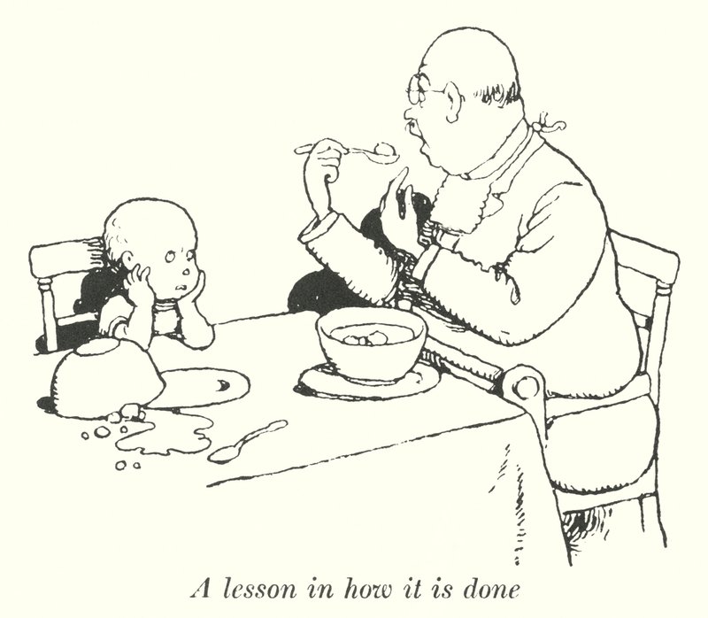 Oppitunti kuinka se tehdään (litho) tekijältä William Heath Robinson